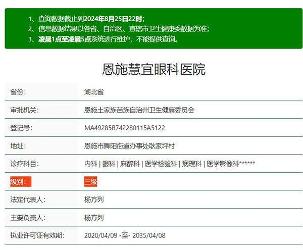 恩施慧宜眼科医院杨昊属于专家还是普通医生？附医院资质及医生详情